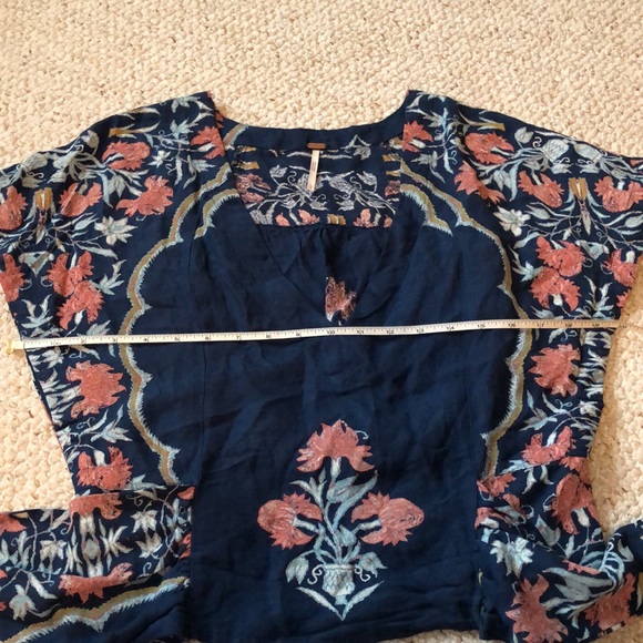 Free People linen blend top with tie - Picture 11 of 12